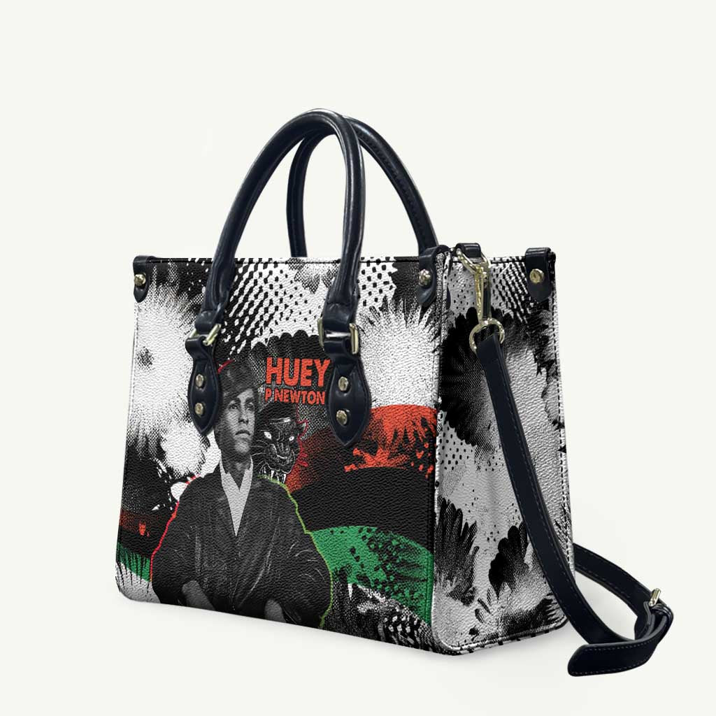 Huey P. Newton Leather Bag Revolutionary Portrait - Panther Graphic Surrender to the Revolution Quote - Wonder Print Shop
