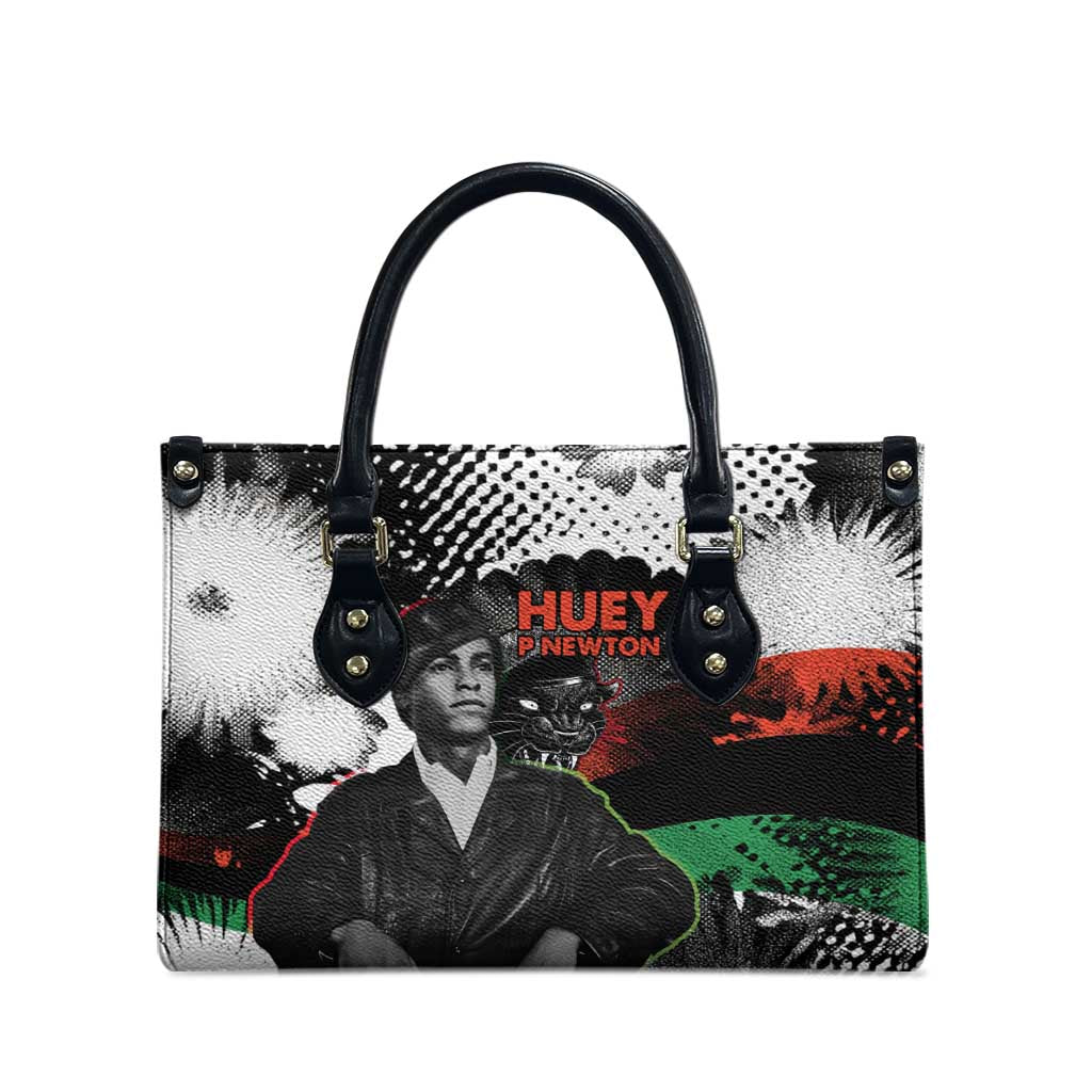 Huey P. Newton Leather Bag Revolutionary Portrait - Panther Graphic Surrender to the Revolution Quote - Wonder Print Shop