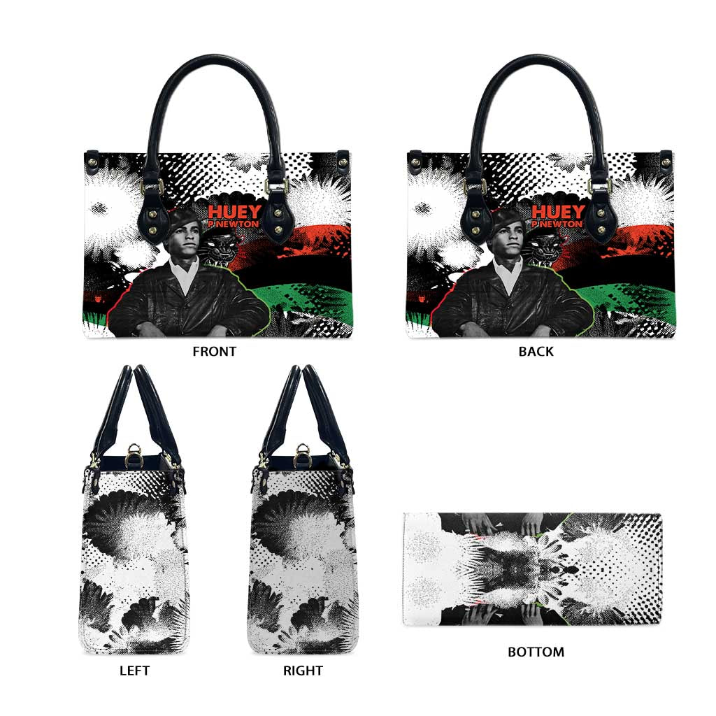 Huey P. Newton Leather Bag Revolutionary Portrait - Panther Graphic Surrender to the Revolution Quote - Wonder Print Shop