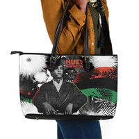 Huey P. Newton Leather Tote Bag Revolutionary Portrait - Panther Graphic Surrender to the Revolution Quote - Wonder Print Shop