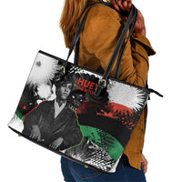 Huey P. Newton Leather Tote Bag Revolutionary Portrait - Panther Graphic Surrender to the Revolution Quote - Wonder Print Shop
