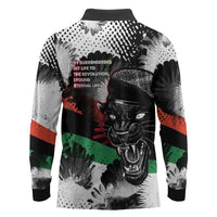 Huey P. Newton Long Sleeve Polo Shirt Revolutionary Portrait - Panther Graphic Surrender to the Revolution Quote - Wonder Print Shop
