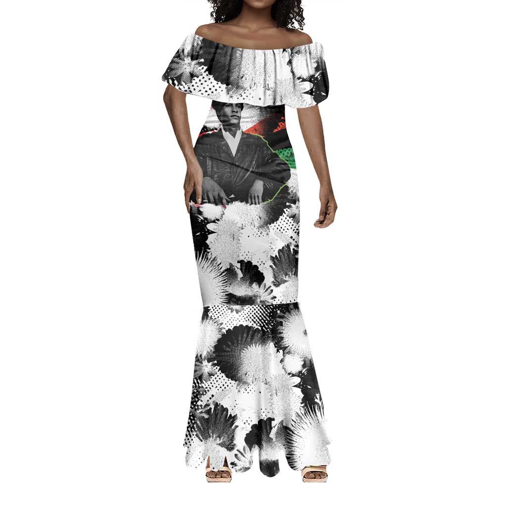 Huey P. Newton Mermaid Dress Revolutionary Portrait - Panther Graphic Surrender to the Revolution Quote TS04