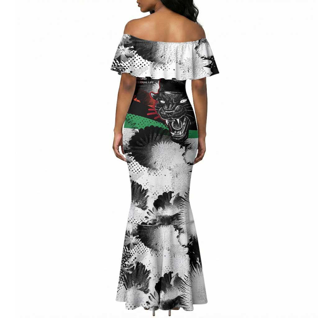 Huey P. Newton Mermaid Dress Revolutionary Portrait - Panther Graphic Surrender to the Revolution Quote TS04