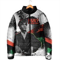 Huey P. Newton Padded Jacket Revolutionary Portrait - Panther Graphic Surrender to the Revolution Quote - Wonder Print Shop