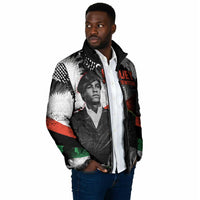 Huey P. Newton Padded Jacket Revolutionary Portrait - Panther Graphic Surrender to the Revolution Quote - Wonder Print Shop