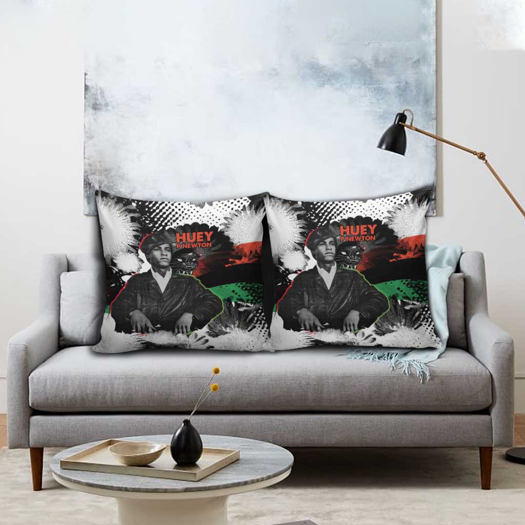 Huey P. Newton Pillow Cover Revolutionary Portrait - Panther Graphic Surrender to the Revolution Quote - Wonder Print Shop