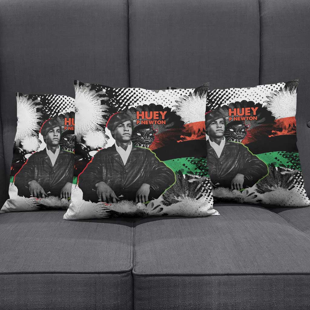 Huey P. Newton Pillow Cover Revolutionary Portrait - Panther Graphic Surrender to the Revolution Quote - Wonder Print Shop