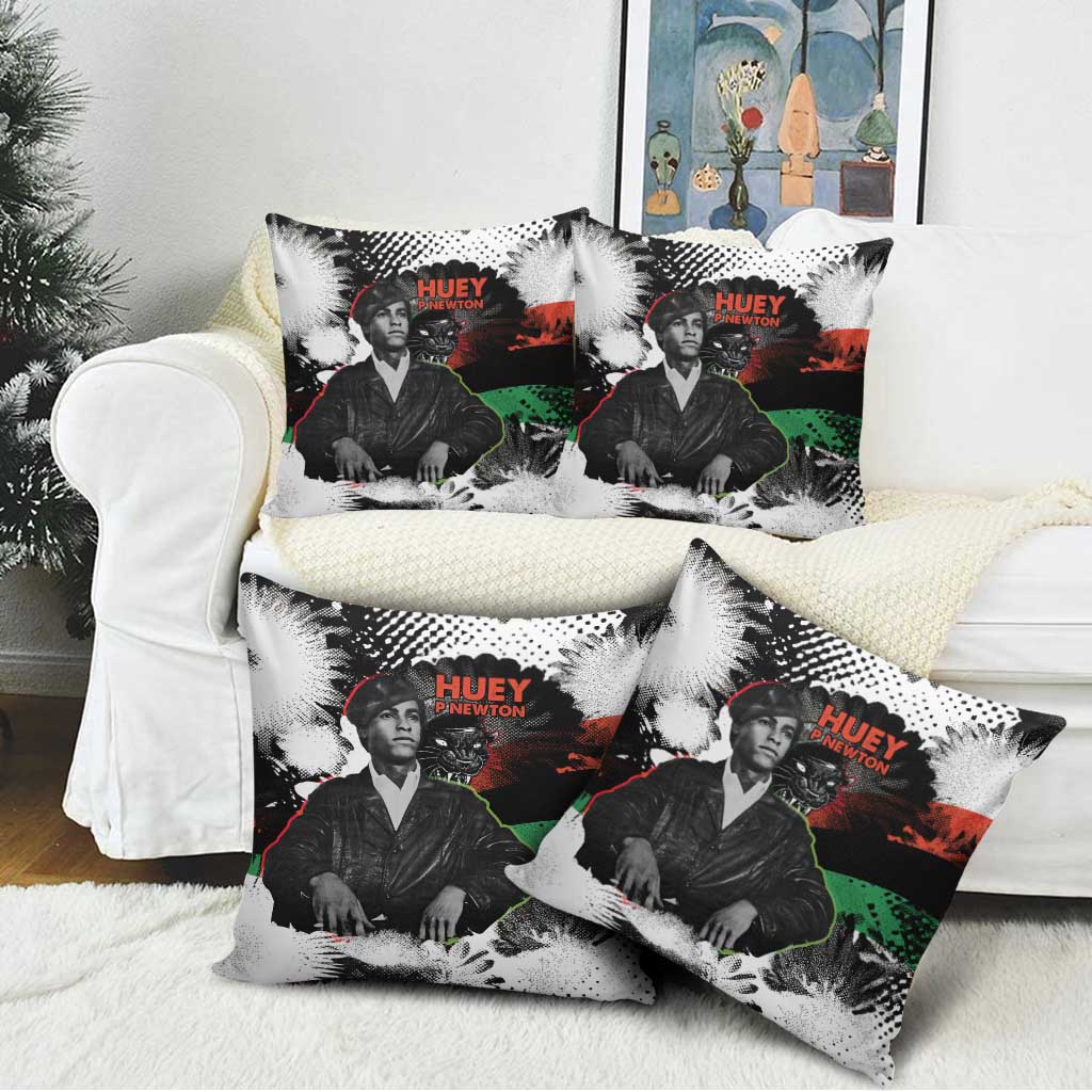 Huey P. Newton Pillow Cover Revolutionary Portrait - Panther Graphic Surrender to the Revolution Quote - Wonder Print Shop