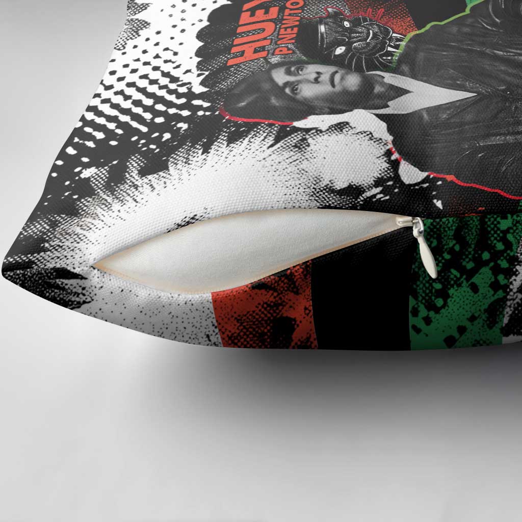 Huey P. Newton Pillow Cover Revolutionary Portrait - Panther Graphic Surrender to the Revolution Quote - Wonder Print Shop
