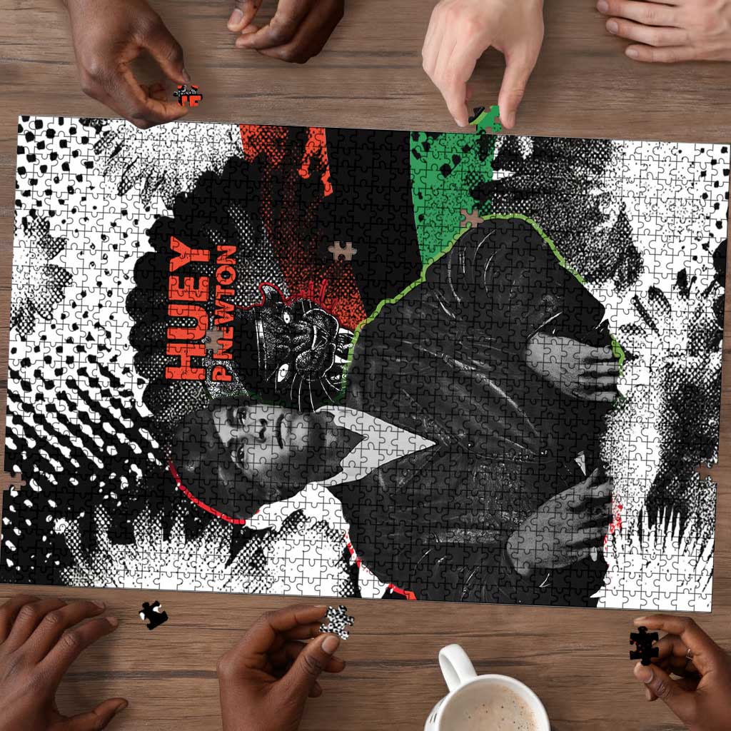 Huey P. Newton Puzzle Revolutionary Portrait - Panther Graphic Surrender to the Revolution Quote - Wonder Print Shop
