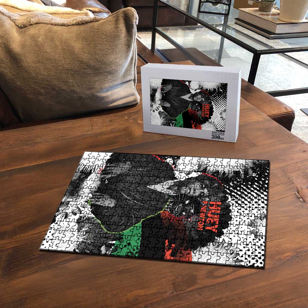 Huey P. Newton Puzzle Revolutionary Portrait - Panther Graphic Surrender to the Revolution Quote - Wonder Print Shop