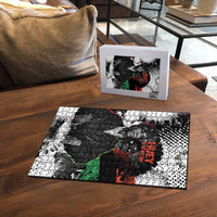 Huey P. Newton Puzzle Revolutionary Portrait - Panther Graphic Surrender to the Revolution Quote - Wonder Print Shop