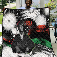 Huey P. Newton Quilt Revolutionary Portrait - Panther Graphic Surrender to the Revolution Quote - Wonder Print Shop