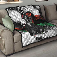 Huey P. Newton Quilt Revolutionary Portrait - Panther Graphic Surrender to the Revolution Quote - Wonder Print Shop
