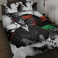 Huey P. Newton Quilt Bed Set Revolutionary Portrait - Panther Graphic Surrender to the Revolution Quote - Wonder Print Shop