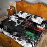 Huey P. Newton Quilt Bed Set Revolutionary Portrait - Panther Graphic Surrender to the Revolution Quote - Wonder Print Shop