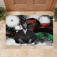 Huey P. Newton Rubber Doormat Revolutionary Portrait - Panther Graphic Surrender to the Revolution Quote - Wonder Print Shop