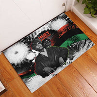 Huey P. Newton Rubber Doormat Revolutionary Portrait - Panther Graphic Surrender to the Revolution Quote - Wonder Print Shop