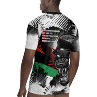 Huey P. Newton Rugby Jersey Revolutionary Portrait - Panther Graphic Surrender to the Revolution Quote TS04