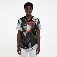 Huey P. Newton Scrub Top Revolutionary Portrait - Panther Graphic Surrender to the Revolution Quote - Wonder Print Shop
