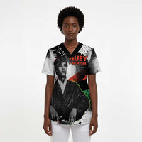 Huey P. Newton Scrub Top Revolutionary Portrait - Panther Graphic Surrender to the Revolution Quote - Wonder Print Shop