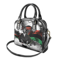 Huey P. Newton Shoulder Handbag Revolutionary Portrait - Panther Graphic Surrender to the Revolution Quote - Wonder Print Shop