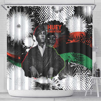 Huey P. Newton Shower Curtain Revolutionary Portrait - Panther Graphic Surrender to the Revolution Quote - Wonder Print Shop