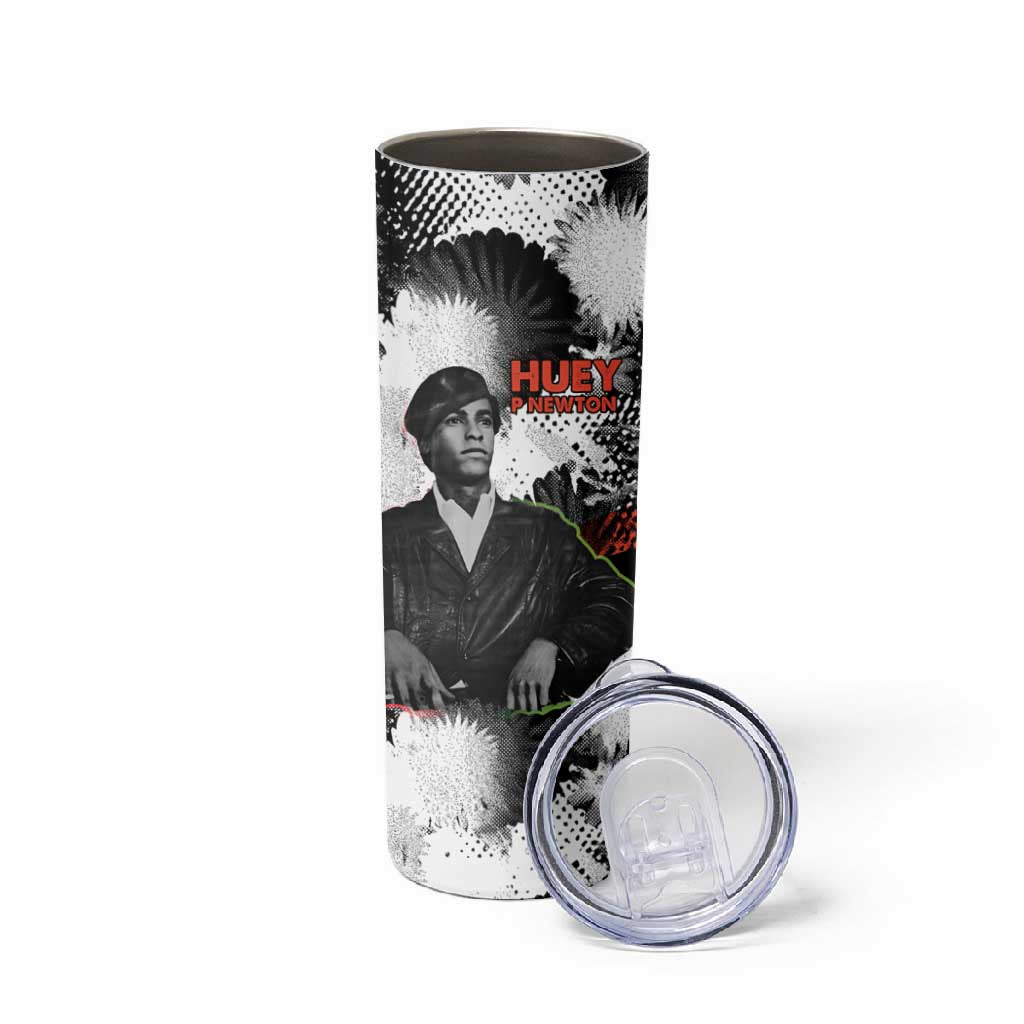Huey P. Newton Skinny Tumbler Revolutionary Portrait - Panther Graphic Surrender to the Revolution Quote - Wonder Print Shop