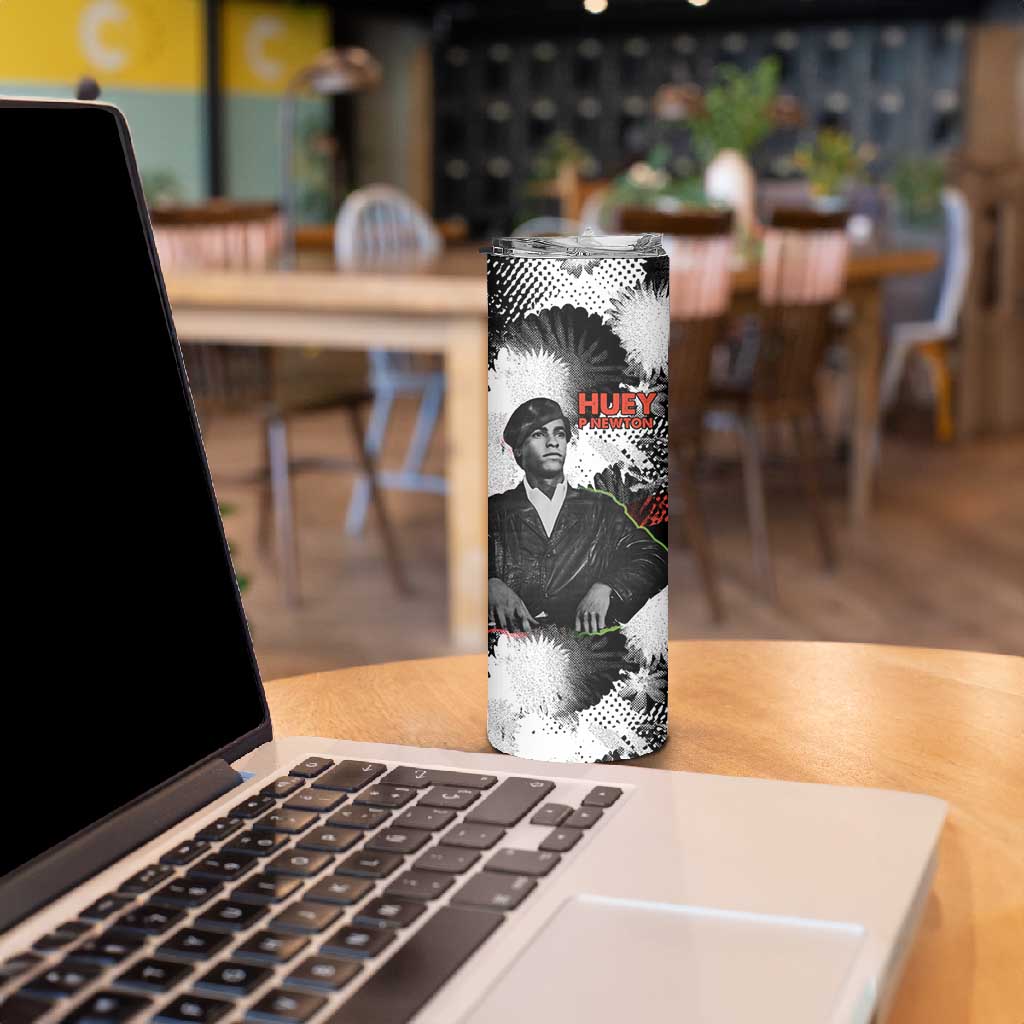 Huey P. Newton Skinny Tumbler Revolutionary Portrait - Panther Graphic Surrender to the Revolution Quote - Wonder Print Shop