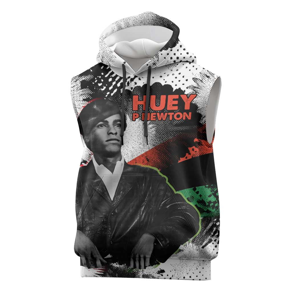 Huey P. Newton Sleeveless Hoodie Revolutionary Portrait - Panther Graphic Surrender to the Revolution Quote - Wonder Print Shop
