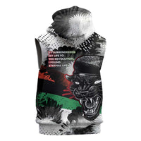 Huey P. Newton Sleeveless Hoodie Revolutionary Portrait - Panther Graphic Surrender to the Revolution Quote - Wonder Print Shop