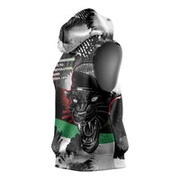 Huey P. Newton Sleeveless Hoodie Revolutionary Portrait - Panther Graphic Surrender to the Revolution Quote - Wonder Print Shop