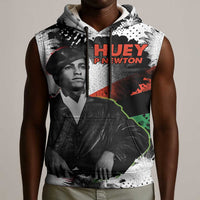 Huey P. Newton Sleeveless Hoodie Revolutionary Portrait - Panther Graphic Surrender to the Revolution Quote - Wonder Print Shop