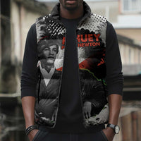 Huey P. Newton Sleeveless Puffer Jacket Revolutionary Portrait - Panther Graphic Surrender to the Revolution Quote - Wonder Print Shop