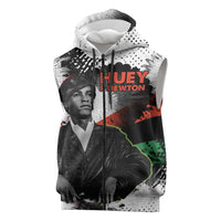 Huey P. Newton Sleeveless Zip Hoodie Revolutionary Portrait - Panther Graphic Surrender to the Revolution Quote - Wonder Print Shop