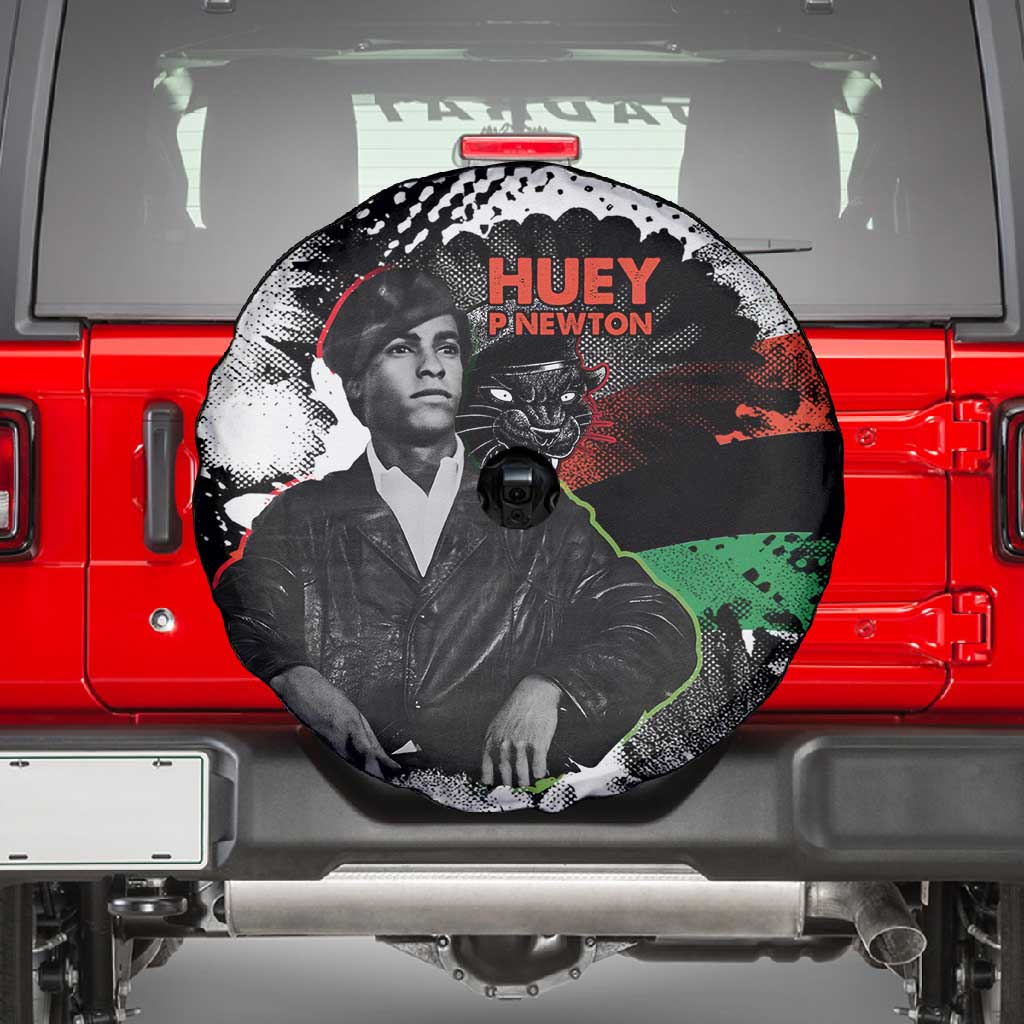 Huey P. Newton Spare Tire Cover Revolutionary Portrait - Panther Graphic Surrender to the Revolution Quote - Wonder Print Shop