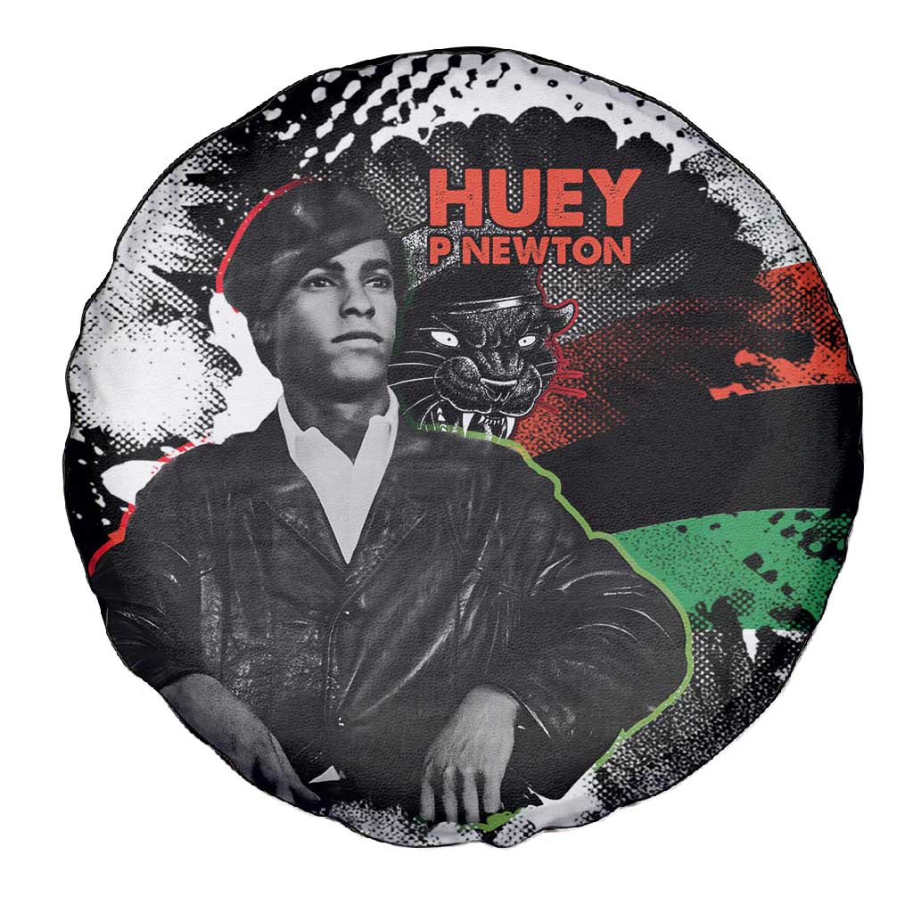 Huey P. Newton Spare Tire Cover Revolutionary Portrait - Panther Graphic Surrender to the Revolution Quote - Wonder Print Shop