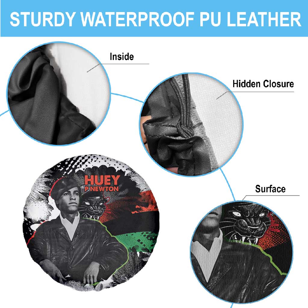 Huey P. Newton Spare Tire Cover Revolutionary Portrait - Panther Graphic Surrender to the Revolution Quote - Wonder Print Shop