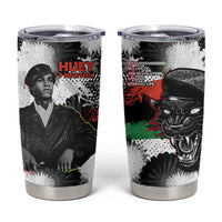 Huey P. Newton Tumbler Cup Revolutionary Portrait - Panther Graphic Surrender to the Revolution Quote - Wonder Print Shop
