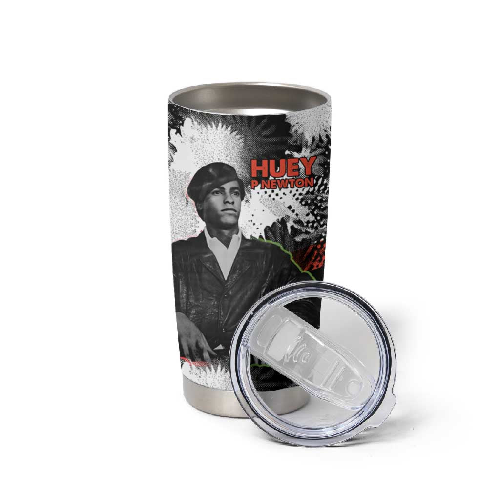 Huey P. Newton Tumbler Cup Revolutionary Portrait - Panther Graphic Surrender to the Revolution Quote - Wonder Print Shop