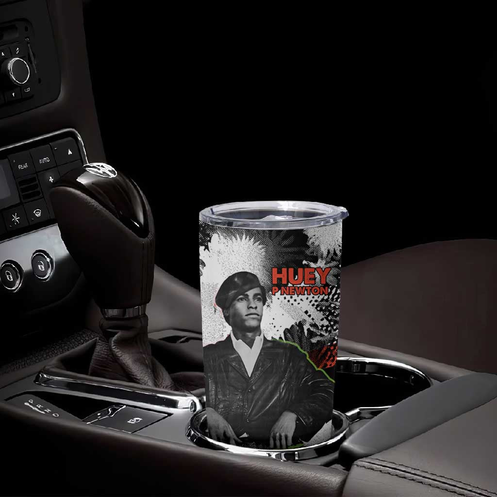Huey P. Newton Tumbler Cup Revolutionary Portrait - Panther Graphic Surrender to the Revolution Quote - Wonder Print Shop