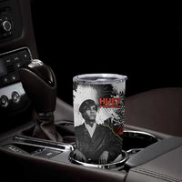 Huey P. Newton Tumbler Cup Revolutionary Portrait - Panther Graphic Surrender to the Revolution Quote - Wonder Print Shop