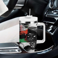 Huey P. Newton Tumbler With Handle Revolutionary Portrait - Panther Graphic Surrender to the Revolution Quote - Wonder Print Shop