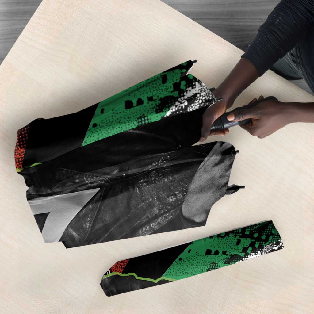 Huey P. Newton Umbrella Revolutionary Portrait - Panther Graphic Surrender to the Revolution Quote - Wonder Print Shop