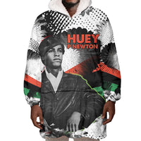 Huey P. Newton Wearable Blanket Hoodie Revolutionary Portrait - Panther Graphic Surrender to the Revolution Quote - Wonder Print Shop