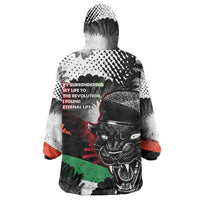 Huey P. Newton Wearable Blanket Hoodie Revolutionary Portrait - Panther Graphic Surrender to the Revolution Quote - Wonder Print Shop