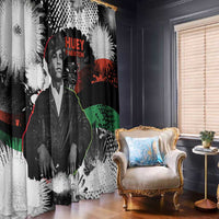 Huey P. Newton Window Curtain Revolutionary Portrait - Panther Graphic Surrender to the Revolution Quote - Wonder Print Shop