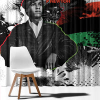 Huey P. Newton Window Curtain Revolutionary Portrait - Panther Graphic Surrender to the Revolution Quote - Wonder Print Shop