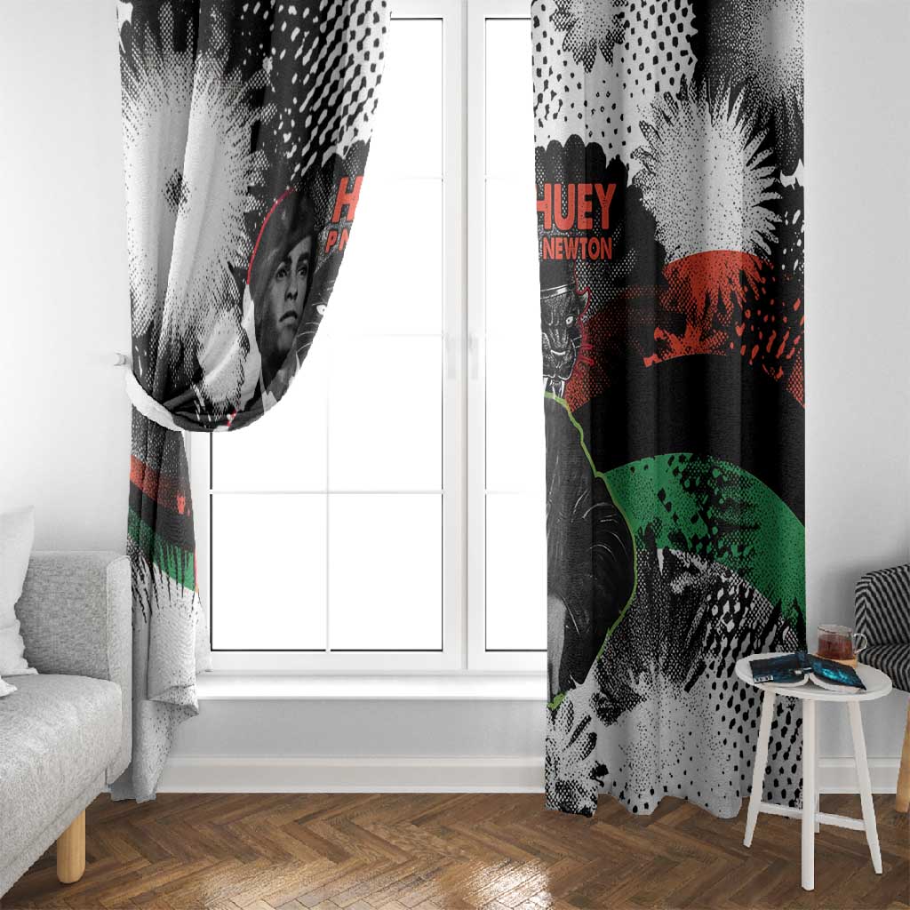 Huey P. Newton Window Curtain Revolutionary Portrait - Panther Graphic Surrender to the Revolution Quote - Wonder Print Shop